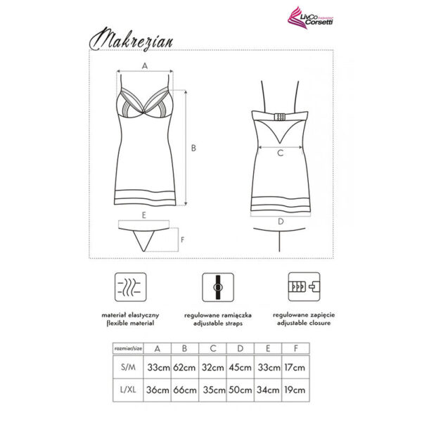 Livco corsetti fashion - makrezian lc 90545 falda + panty negro l/xl