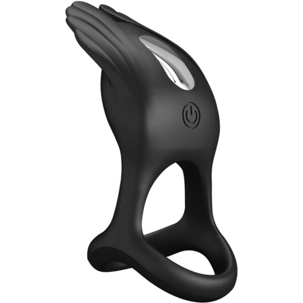 Pretty love - silas anillo vibrador 7 vibraciones silicona negro