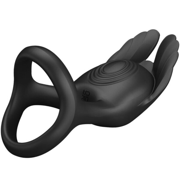 Pretty love - silas anillo vibrador 7 vibraciones silicona negro