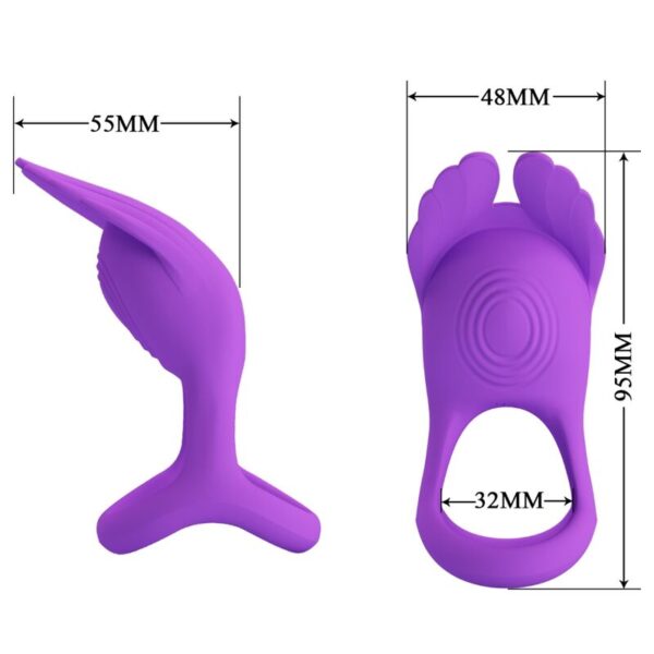 Pretty love - silas anillo vibrador 7 vibraciones silicona lila