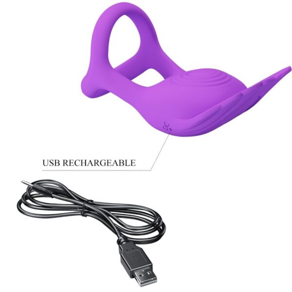 Pretty love - silas anillo vibrador 7 vibraciones silicona lila