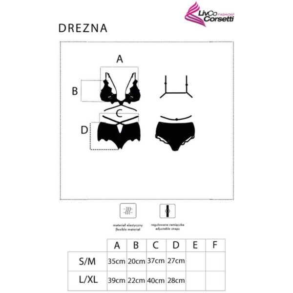 Livco corsetti fashion - drezna lc 90733 sujetador + panty negro s/m