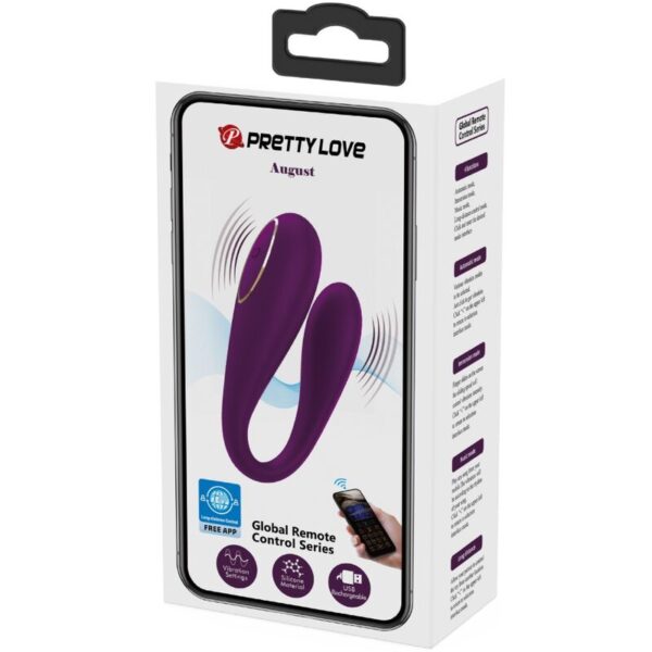 Pretty love - august vibrador doble placer app remote