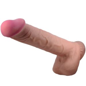 Pretty love - sliding skin series dildo realÍstico con ventosa piel deslizante moreno 26 cm