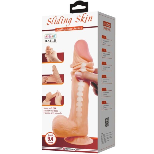 Pretty love - sliding skin series dildo realÍstico con ventosa piel deslizante 24 cm