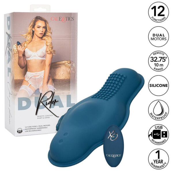 Calexotics - rider masajeador doble motor control remoto azul