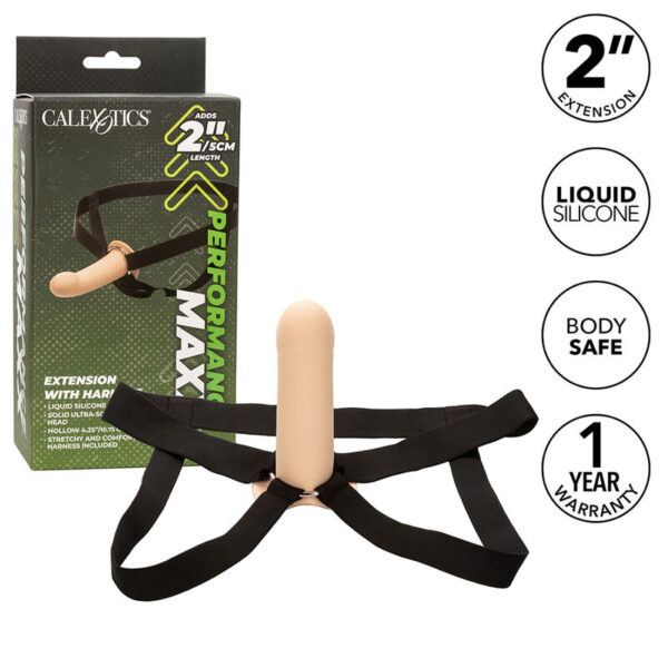 Calexotics - performance maxx extensiÓn con arnÉs piel claro