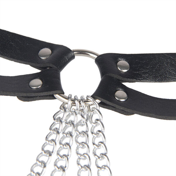 Subblime - cinturon de cadenas anillas cuero negro talla Única