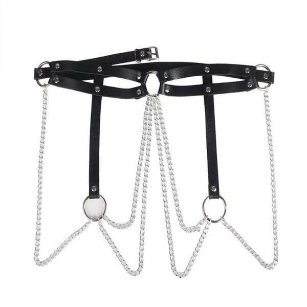 Subblime - cinturon de cadenas anillas cuero negro talla Única