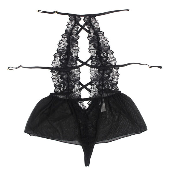 Subblime - teddy cuello halter espalda descubierta encaje negro s/m
