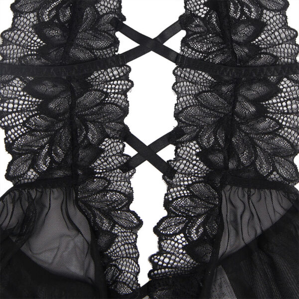 Subblime - teddy cuello halter espalda descubierta encaje negro l/xl