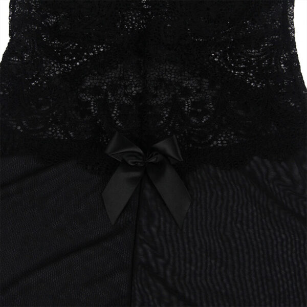 Subblime - babydoll tela de tul detalle encaje y flor negro s/m