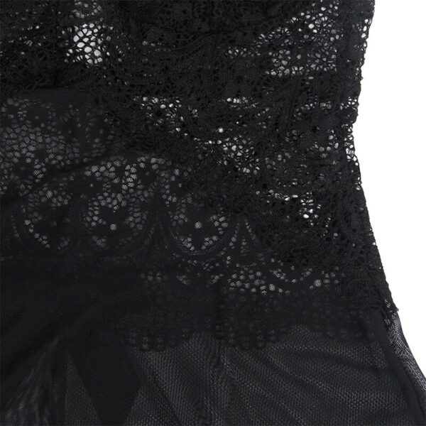 Subblime - babydoll tela de tul detalle encaje y flor negro s/m