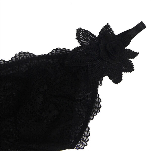 Subblime - babydoll tela de tul detalle encaje y flor negro l/xl