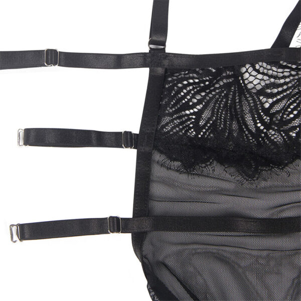 Subblime - babydoll con tirantes ajustables de encaje negro l/xl