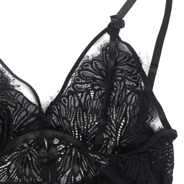 Subblime - babydoll con tirantes ajustables de encaje negro l/xl