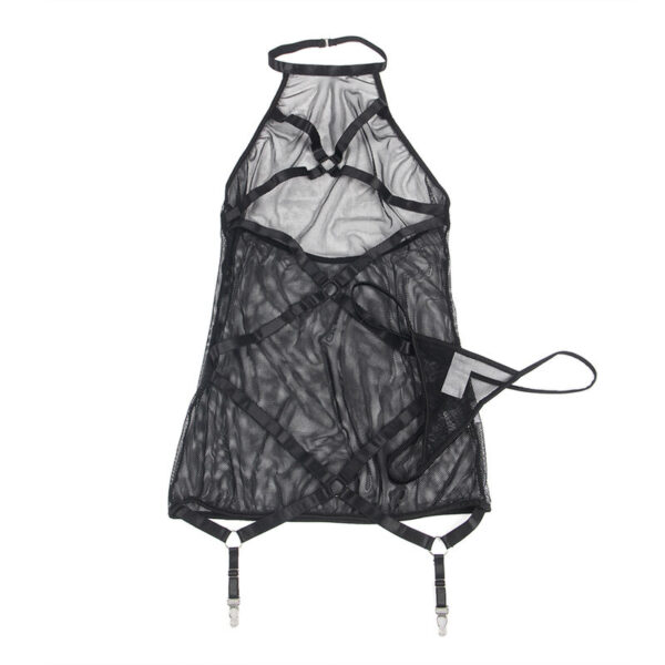 Subblime - vestido transparente cuello halter negro s/m