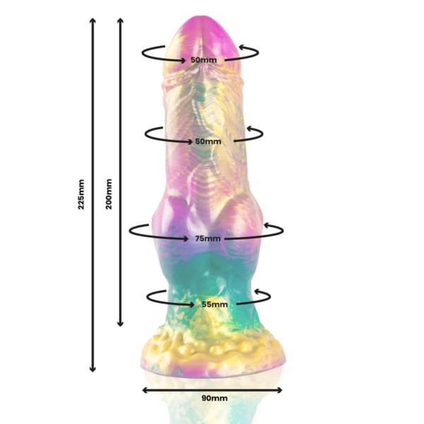 Epic - iris dildo con testÍculos arcoÍris de placer
