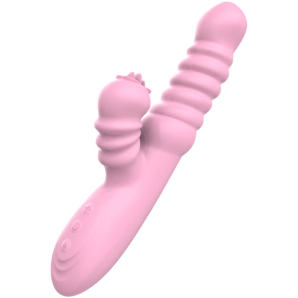 Armony - vibrador multifuncion con lengua estimuladora efecto calor rosa