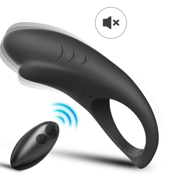 Armony - shark anillo vibrador parejas control remoto negro