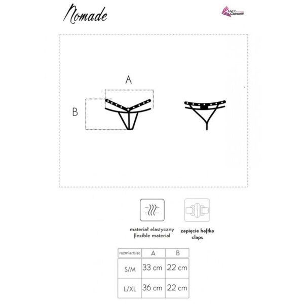 Livco corsetti fashion - nomade tanga crotchless negro l/xl