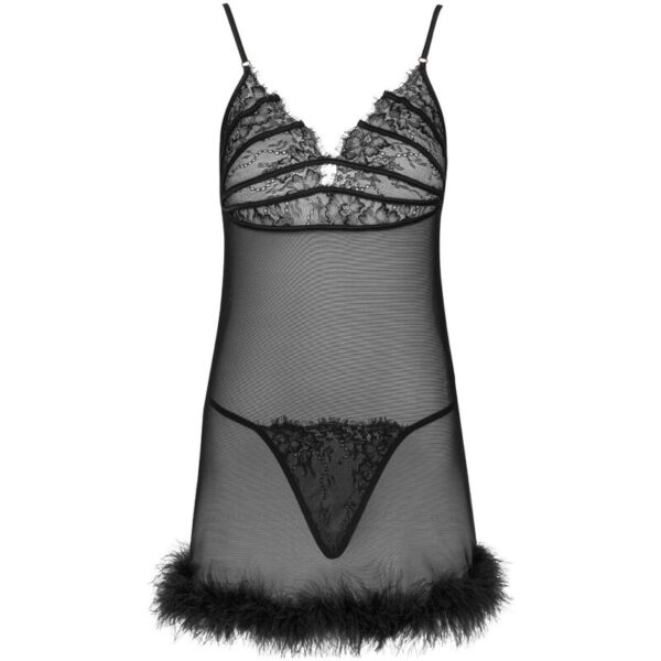 Livco corsetti fashion - zerunam set babydoll + tanga negro l/xl
