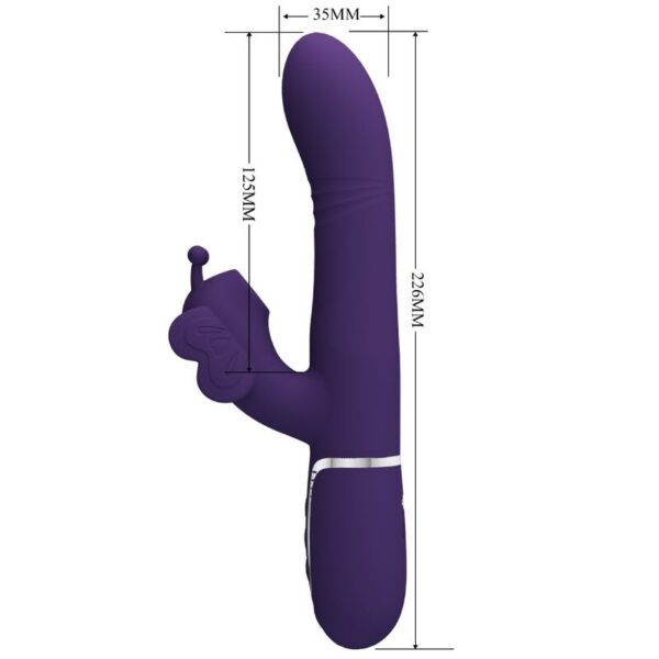 Pretty love - vibrador rabbit multifunciÓn 4 en 1 mariposa morado