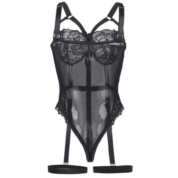 Subblime - teddy con liguero detalle tiras pecho negro s/m