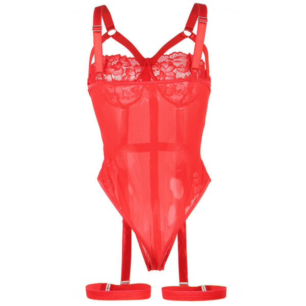 Subblime - teddy con liguero detalle tiras pecho rojo s/m