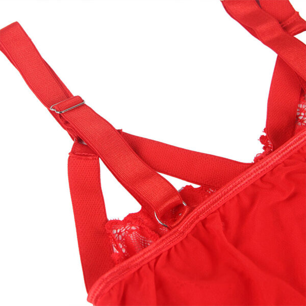Subblime - teddy con liguero detalle tiras pecho rojo s/m
