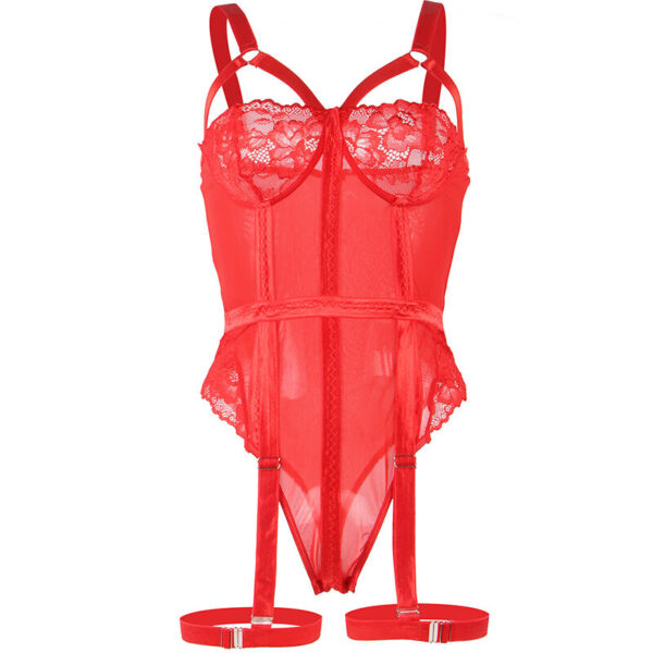 Subblime - teddy con liguero detalle tiras pecho rojo l/xl