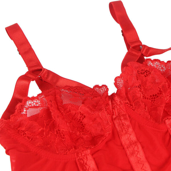 Subblime - teddy con liguero detalle tiras pecho rojo l/xl