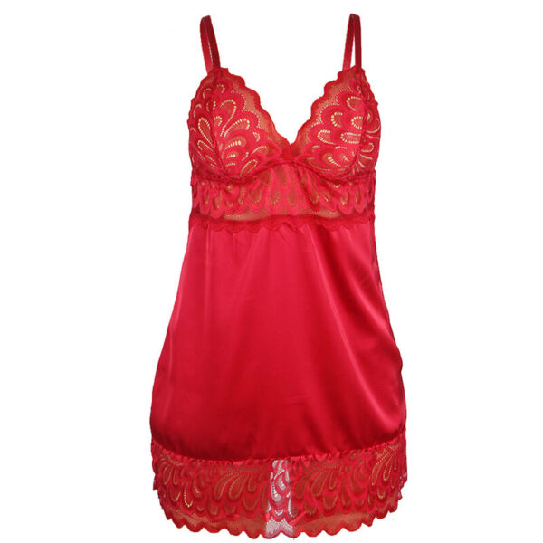 Subblime - babydoll satinado con encaje rojo l/xl