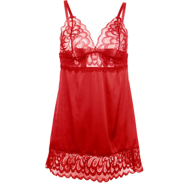 Subblime - babydoll satinado con encaje rojo l/xl