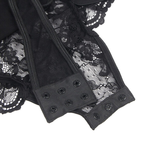Subblime - teddy con liga detalle encajes y tiras negro l/xl