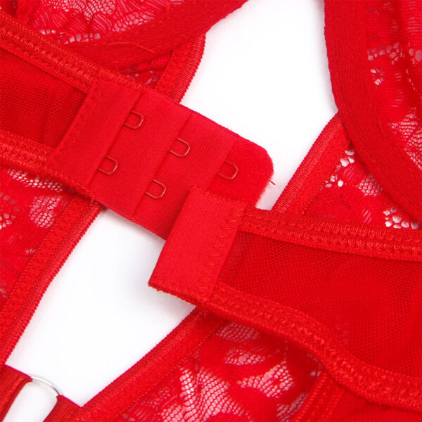 Subblime - teddy con liga detalle encaje y tiras rojo s/m