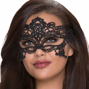 Queen lingerie - antifaz de encaje ancho negro