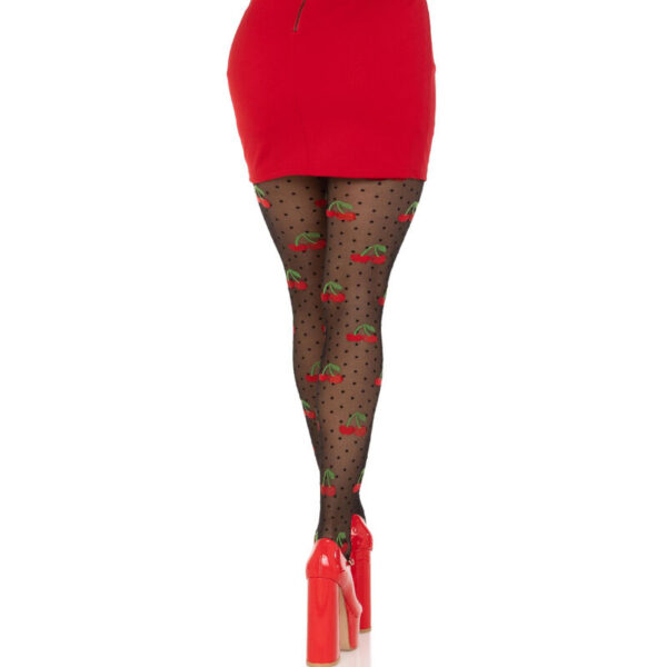 Leg avenue - medias lunares cereza negro