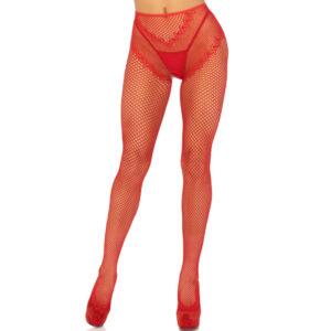 Leg avenue - medias rejilla sin entrepierna rojo