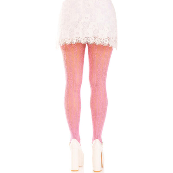 Leg avenue - medias con aberturas corazon & lazos rosa