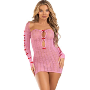 Leg avenue - vestido corazon & lazos rosa talla Única