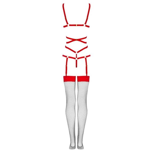 Livco corsetti fashion - thiara lc 20213 set body + medias roja s/m