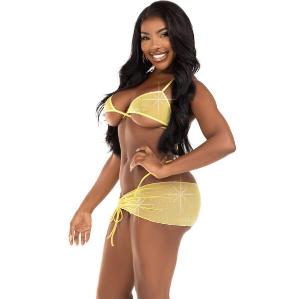 Leg avenue - set tres piezas diamantes amarillo m/l