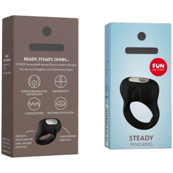 Fun factory - steady anillo pene con vibraciÓn negro