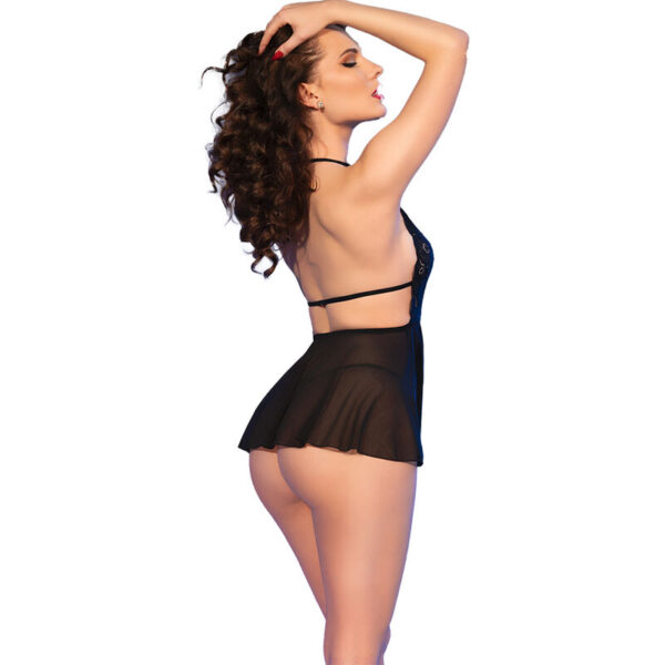 Chilirose - cr 4720 babydoll & tanga negro xl