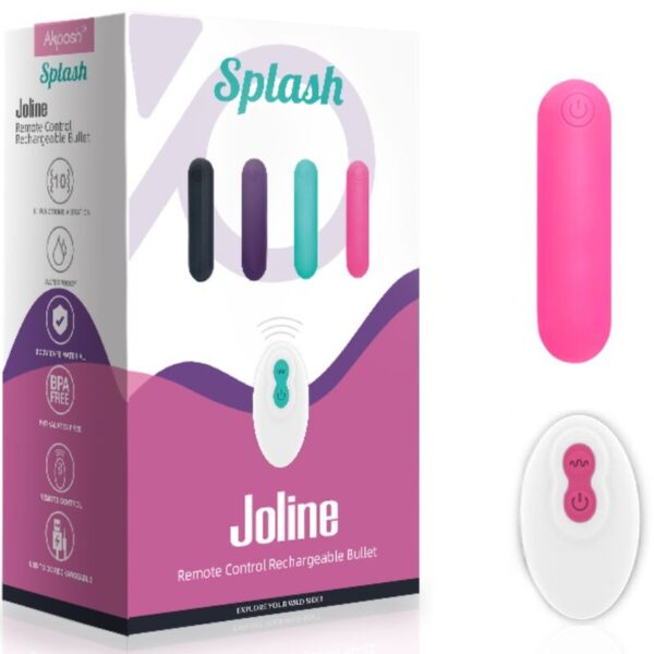 Armony - splash joline bala vibradora silicona control remoto 10 vibraciones 65 x 15 cm rosa