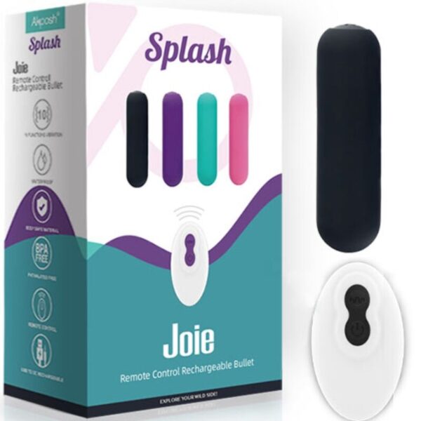 Armony - splash joie bala vibradora silicona control remoto 10 vibraciones 75 x 19 cm negro