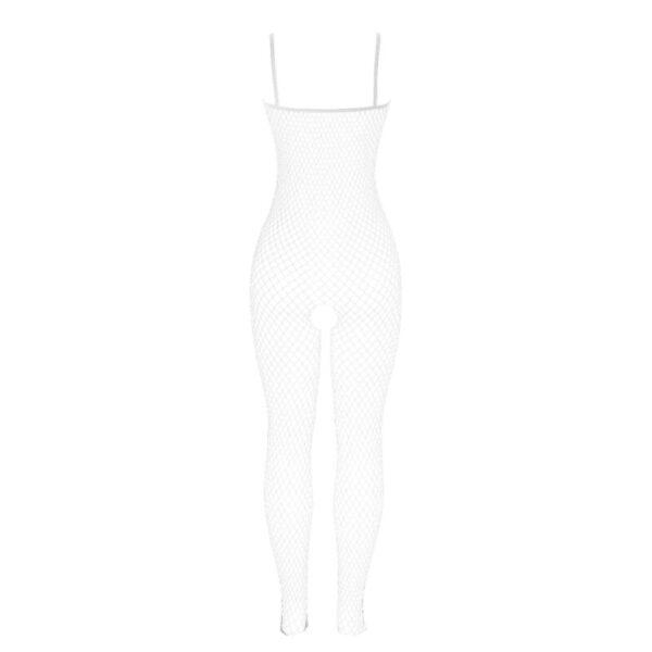 Subblime - 951740 bodystocking crotchless de rejilla con lazos blanco talla Única