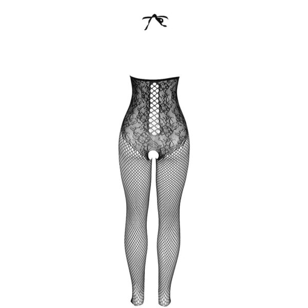 Subblime - 951849 bodystocking de rejilla copa abierta y cuello halter negro talla Única