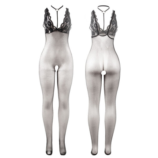 Subblime - 951993 bodystocking crotchless de rejilla transparente negro talla Única
